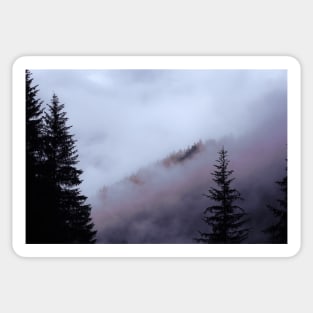 cloudy mountain forest Sticker